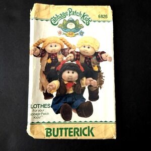 Butterick 6826 Craft Sewing Pattern Cabbage Patch Kids Toy 16" Baby Doll Clothes